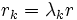 r_k=\lambda_k r\;